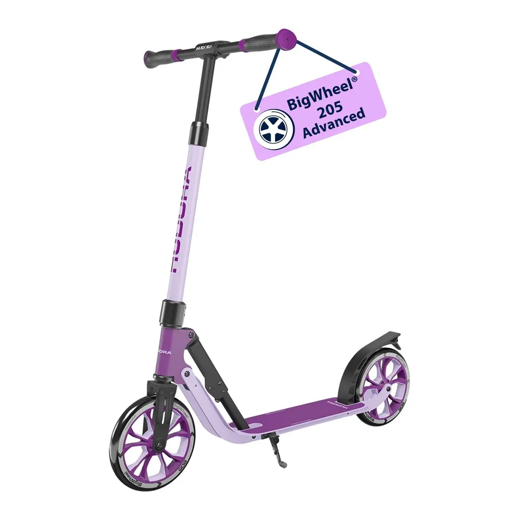 Trottinette grandes roues Hudora BigWheel 205 ADV coloris lavande chic