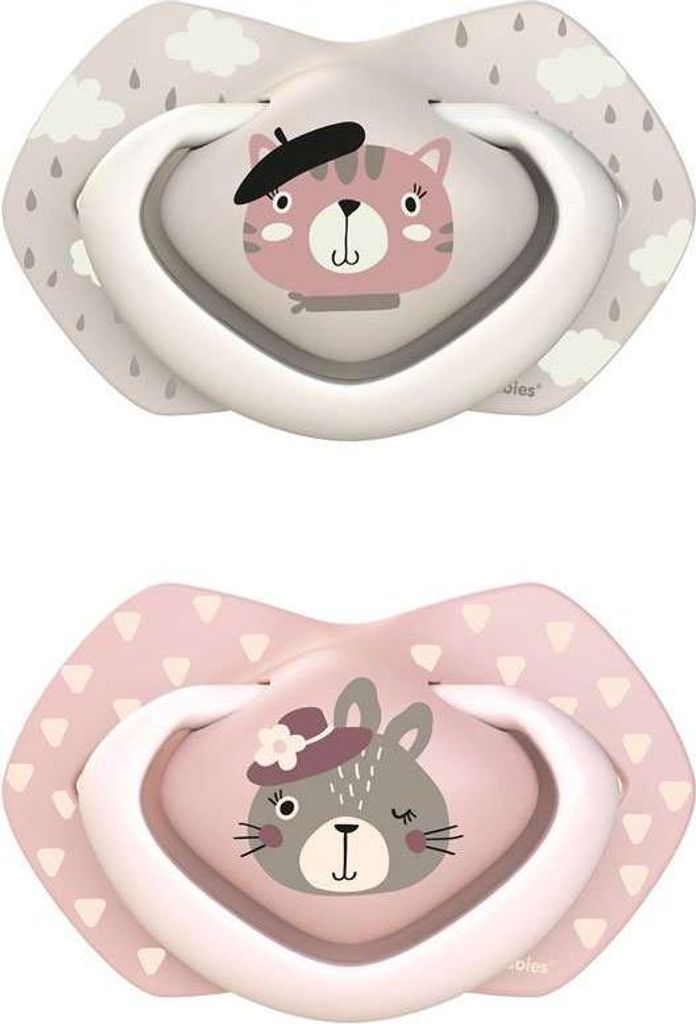 Canpol Babies Silikon Schnullerset Bonjour, 2er Pack, Rosa, Produktbild 