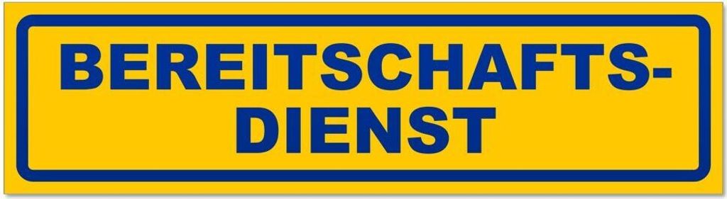 Kiwistar - Autoaufkleber - Blau - 20 x 5,3 cm - Bereitschaftsdienst invertiert - Hinweis Aufkleber Sticker für Auto, Kfz, Fahrrad, PKW, LKW