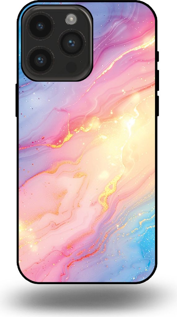 Smartphonica Telefon Fall geeignet für iPhone 14 Pro Max mit Regenbogen Glitter Marmor Print - TPU Backcover Fall Regenbogen Glitter Marmor Design