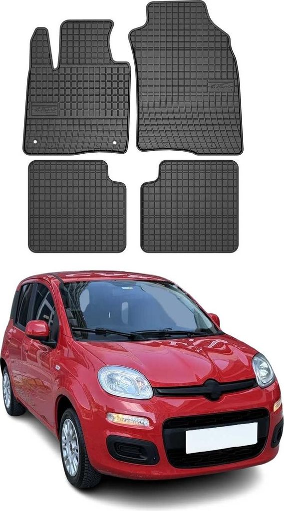 OMAC Gummi Fußmatten für Fiat Panda 2011-2021 Automatten Gummi Schwarz 4tlg