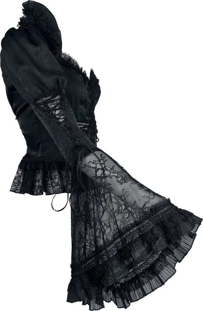 Punk Rave Bluse Damen Goth Gorgeous Shirt schwarz XL