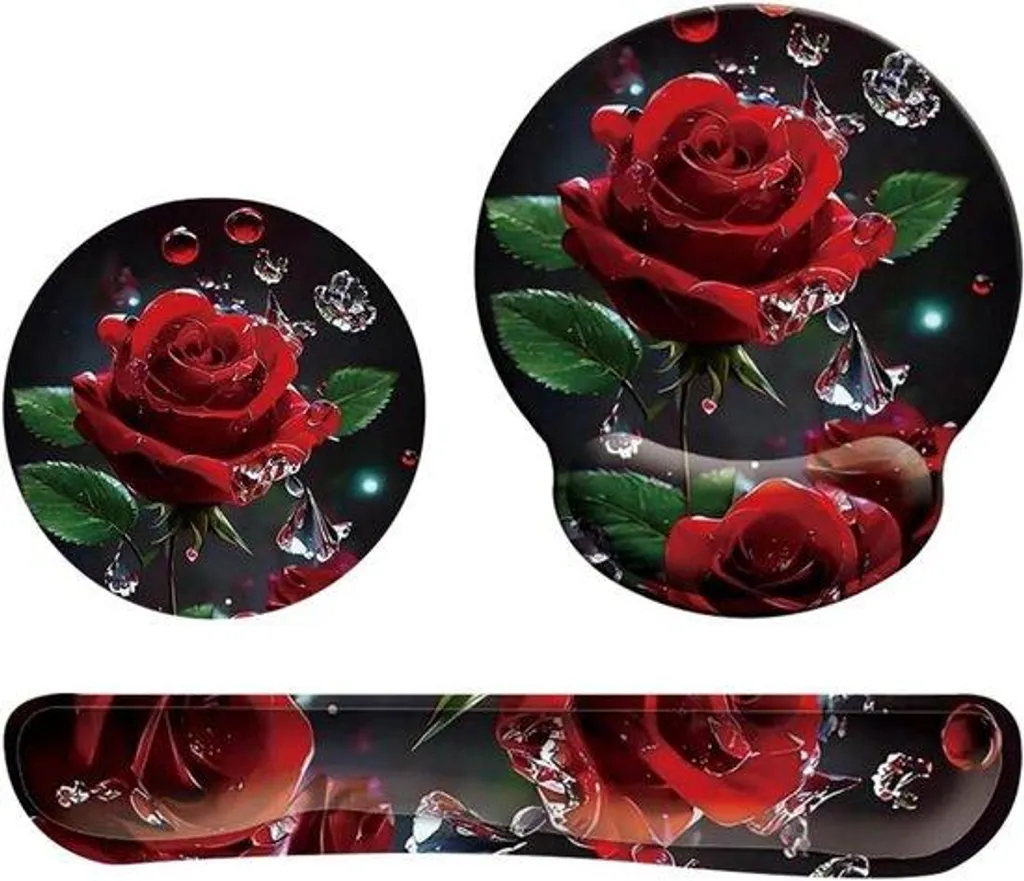 Tapis de souris rouge en tissu avec repose-poignet pour gamer expert