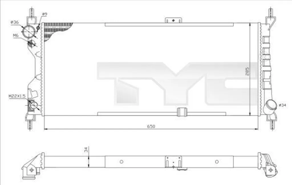 Remplacement radiateur moteur pour Combo 71 - Fiabilité TYC OE