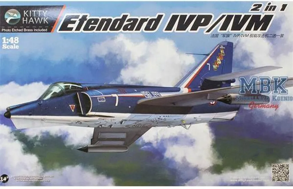 Etendard IV M / IV P Maquette avec Photodécoupe Kitty Hawk KH80137 1/48