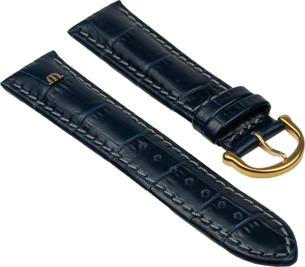 Maurice Lacroix Ersatzband 20mm Leder Krokooptik Blau 25839G