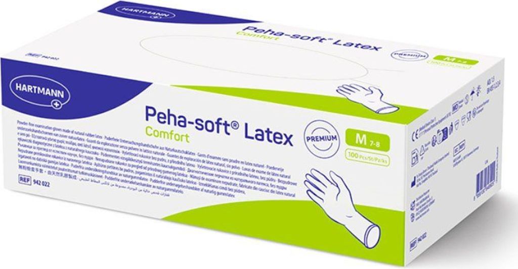 Peha-soft® powderfree Latexhandschuh Größe M 100 Stück Produktbild 2