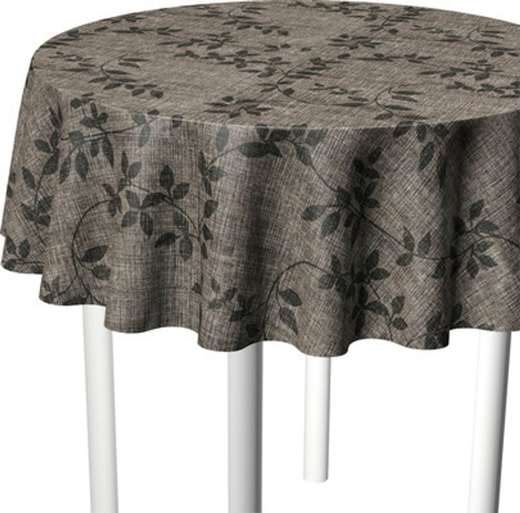 Tischdecke Style Plus Linette Robust Leaf braun Ø 140 cm Produktbild 
