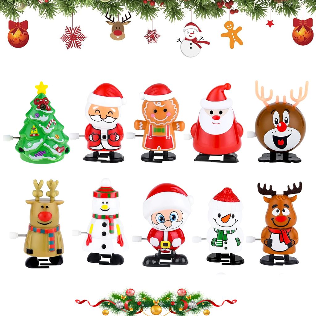 10er-Pack Weihnachtsaufziehspielzeug für Kinder und Produktbild