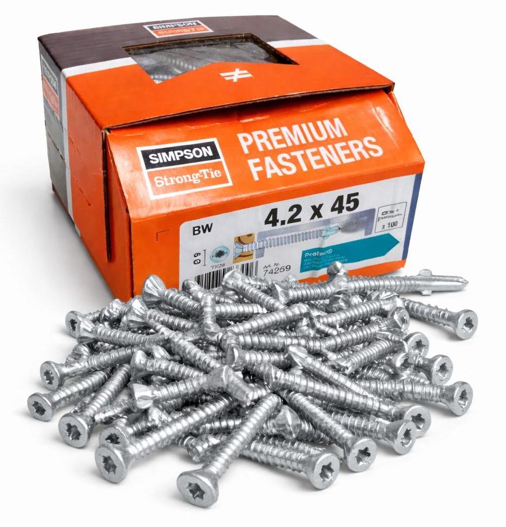Simpson Strong-Tie Flügelbohrschrauben Holz-Metall selbstbohrend TX25 Protec 4,2 x 45 mm 100 St.