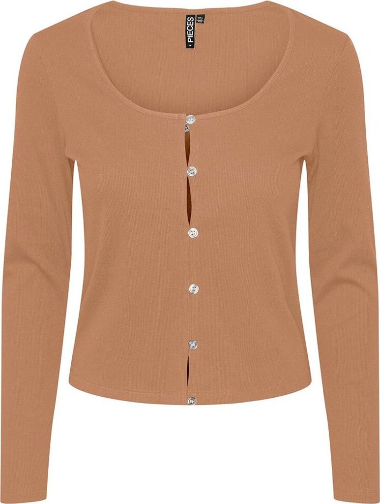 Pieces Abiola Langarm-t-shirt Orange XS Frau Orange XS