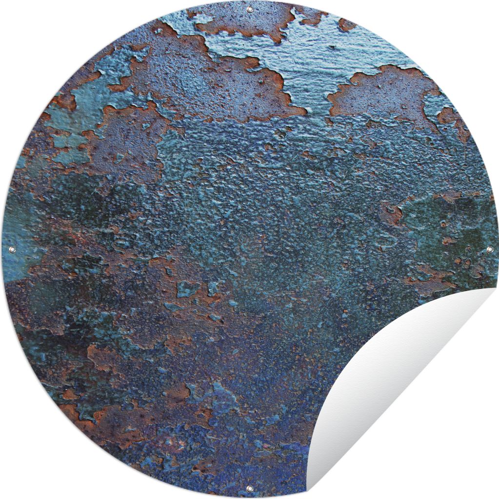 MuchoWow Gartenposter Outdoor-Poster Rund Rost - Grün - Orange Ø 60 cm Gartendeko Rundes Poster draußen