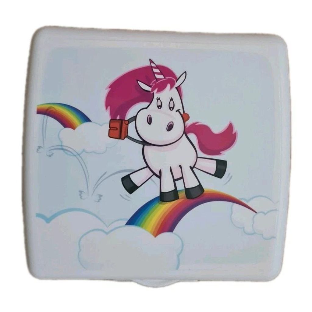 Tupperware A126 Sandwich-Box Einhorn Weiß Brotbox, neu/ovp Produktbild 