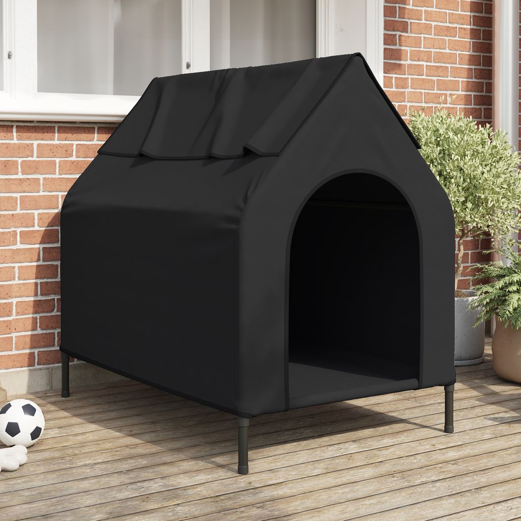 Hundehütte Schwarze Oxford-Stoff und Stahl, Hunde-Transportboxen DesignMöbel Neu