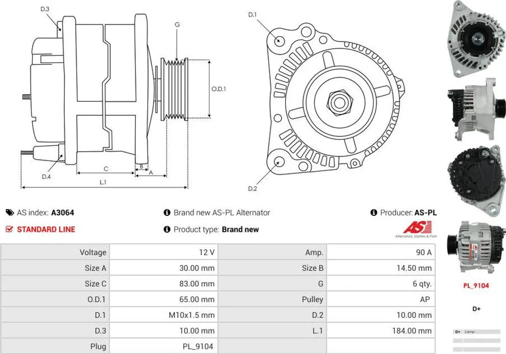 Alternateur 90 A Audi 100 2.6 : Solution aux Problèmes de Charge 12V
