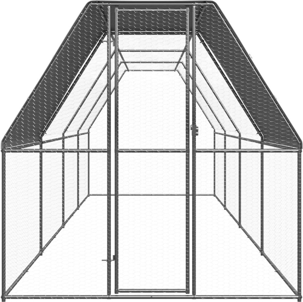 vidaXL Venkovní klec pro kuřata 2x8x2 m Pozinkovaná ocel Obrázek produktu 