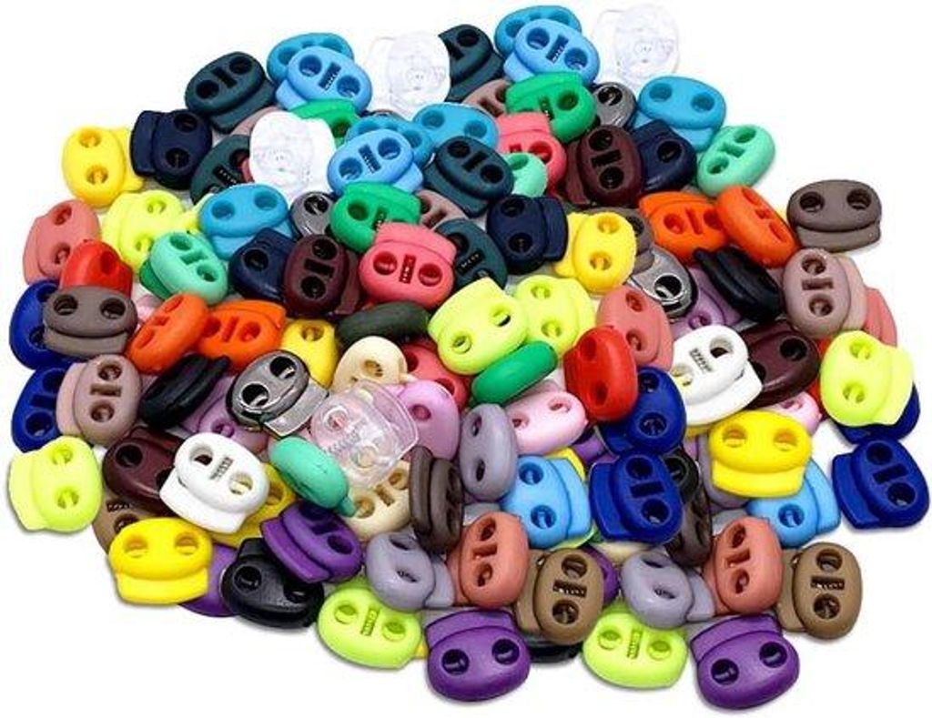 Koordstopper 4 mm - Veersnoersluiten - Dubbele gaten - Ronde veters stopper - Trekkoord rugzak
