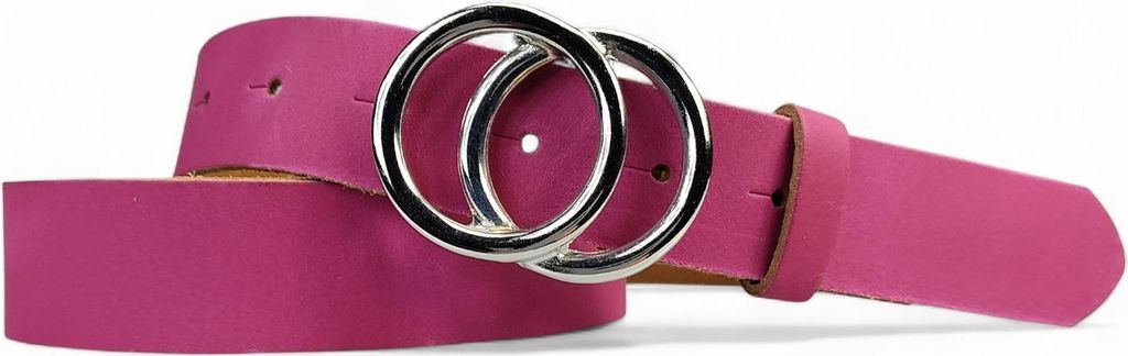 FRONHOFER Damengürtel moderne Ringschnalle silber Echtledergürtel 3 cm