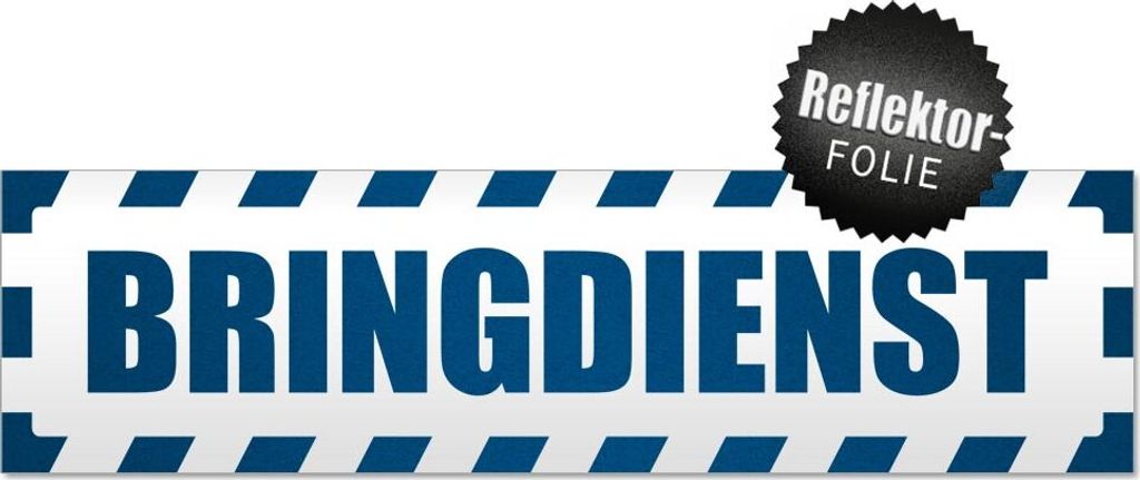 Bringdienst gestreift Magnetschild Schild magnetisch