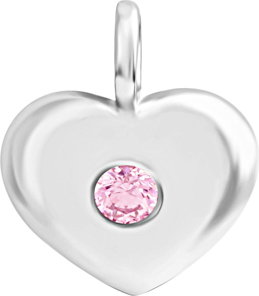 V Anhänger 925/- Sterling Silber 1,3cm weiß Zirkonia pink 279240021