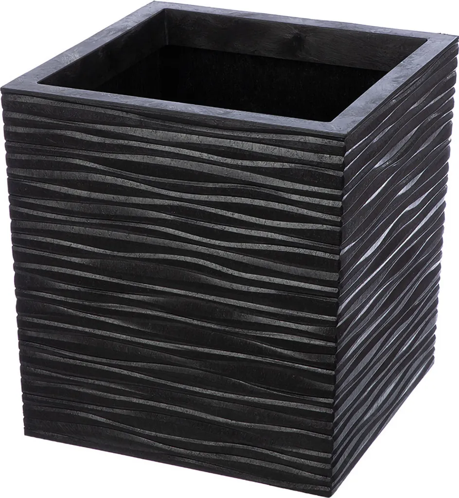 Pot de fleurs pour terrasse Serenity Anthracite 34 cm - Déco Jardin