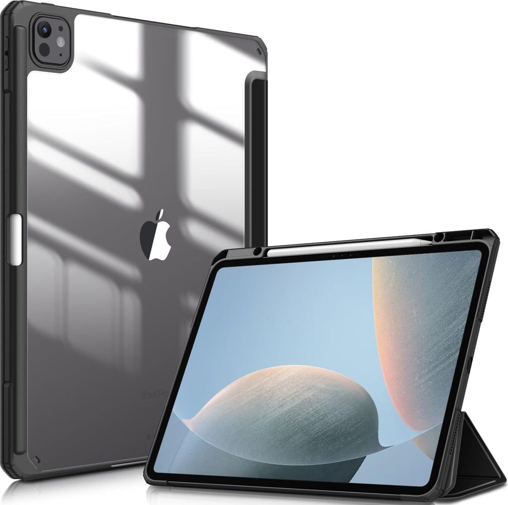 Fintie Hybrid Hülle für iPad Pro 13 Zoll (M4) 2024 mit Stifthalter - Stoßfeste Schutzhülle mit transparenter Hartschale auf der Rückseite Case...
