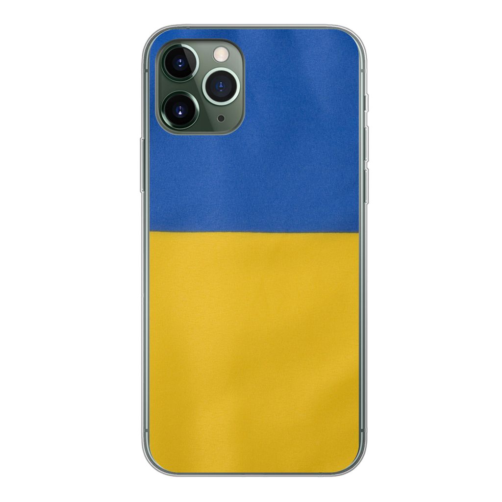 MuchoWow Handyhülle Schutzhülle Hülle für iPhone 11 Pro Nahaufnahme der Flagge der Ukraine Silikon Softcase Handy Hülle - Handy