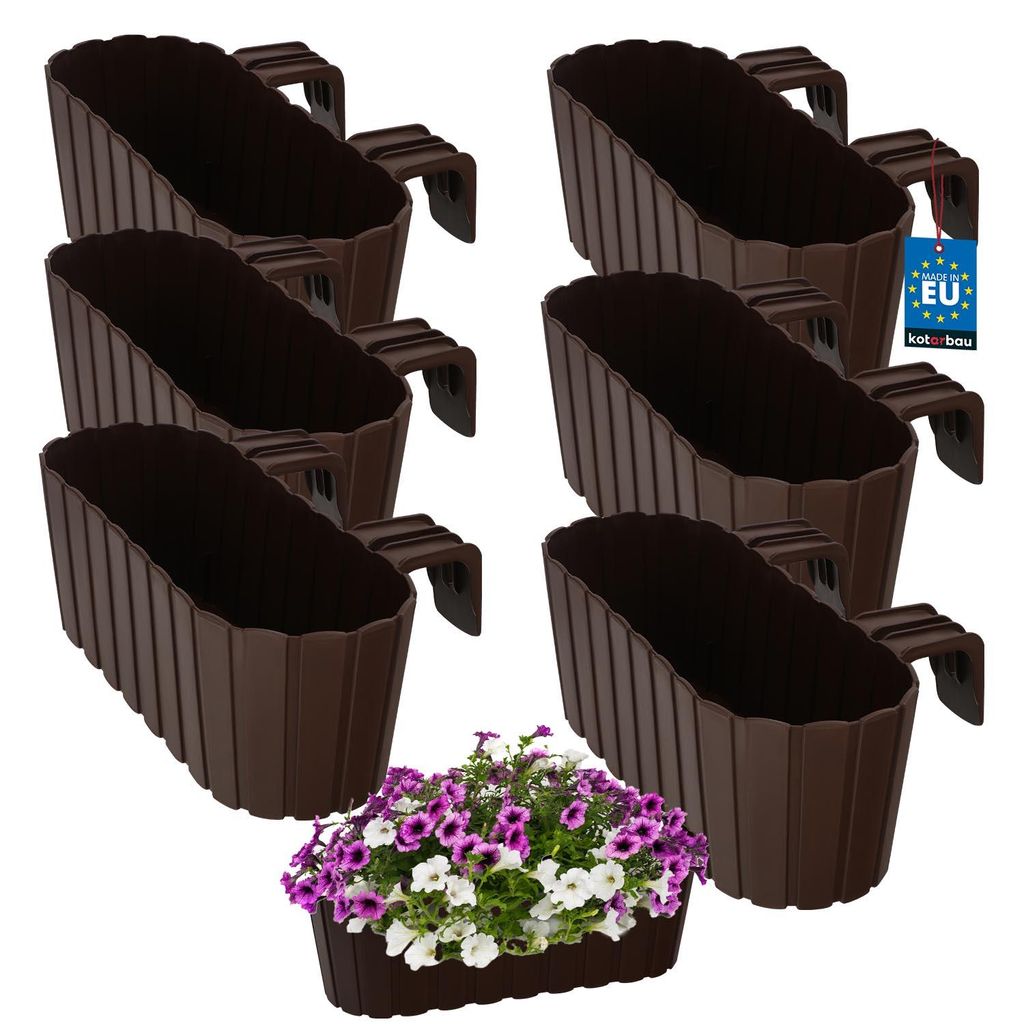 KOTARBAU® Sada 6 ks kvetináčov na balkón 40x15x15 cm Obrázok produktu 