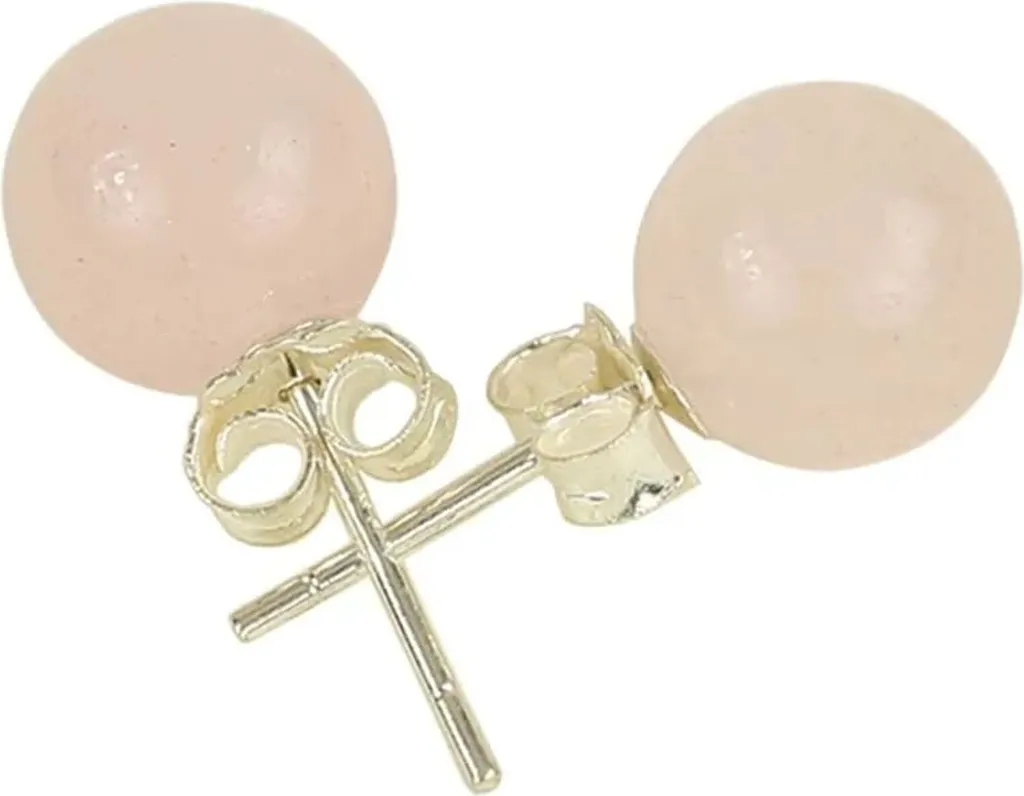 Set de 3 paires de boucles quartz rose 8mm - Argent 925 hypoallergénique