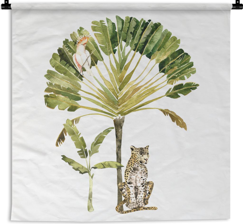 MuchoWow® Wandteppich Wandbehang Dschungel - Kakadu - Produktbild 