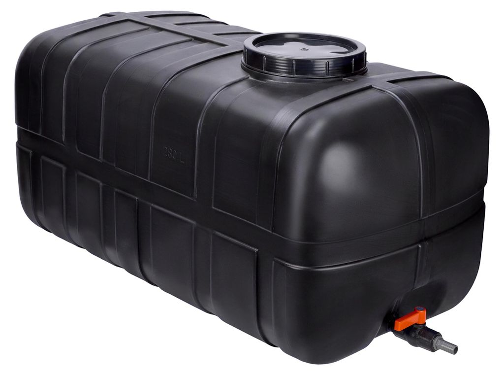 Garronda Wassertank 280 Liter Wasserbehälter mit Deckel Regenwassertank Großbehälter für Haushalt und Gewerbe GD-0098, Schwarz