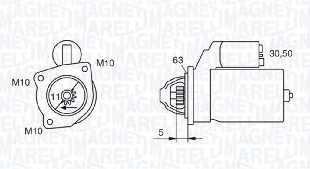 MAGNETI MARELLI 063721377010 Starter Anlasser 2,2kW für FORD FOCUS III Turnier 12V