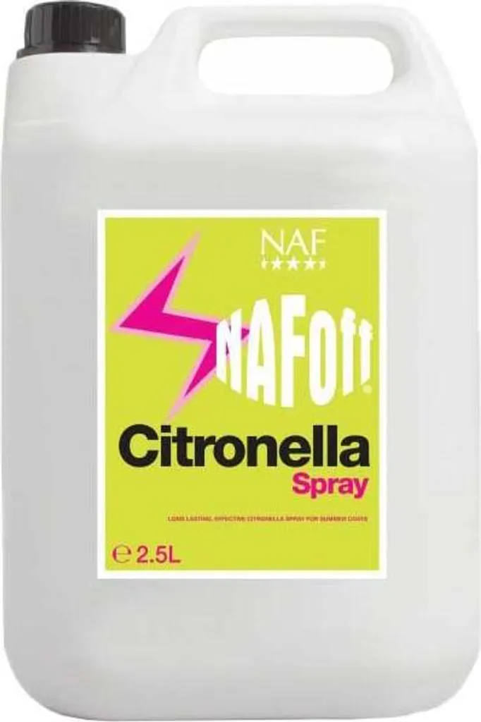 Stop aux mouches avec le spray NAF Off Citronella pour chevaux - Format 2.5 L
