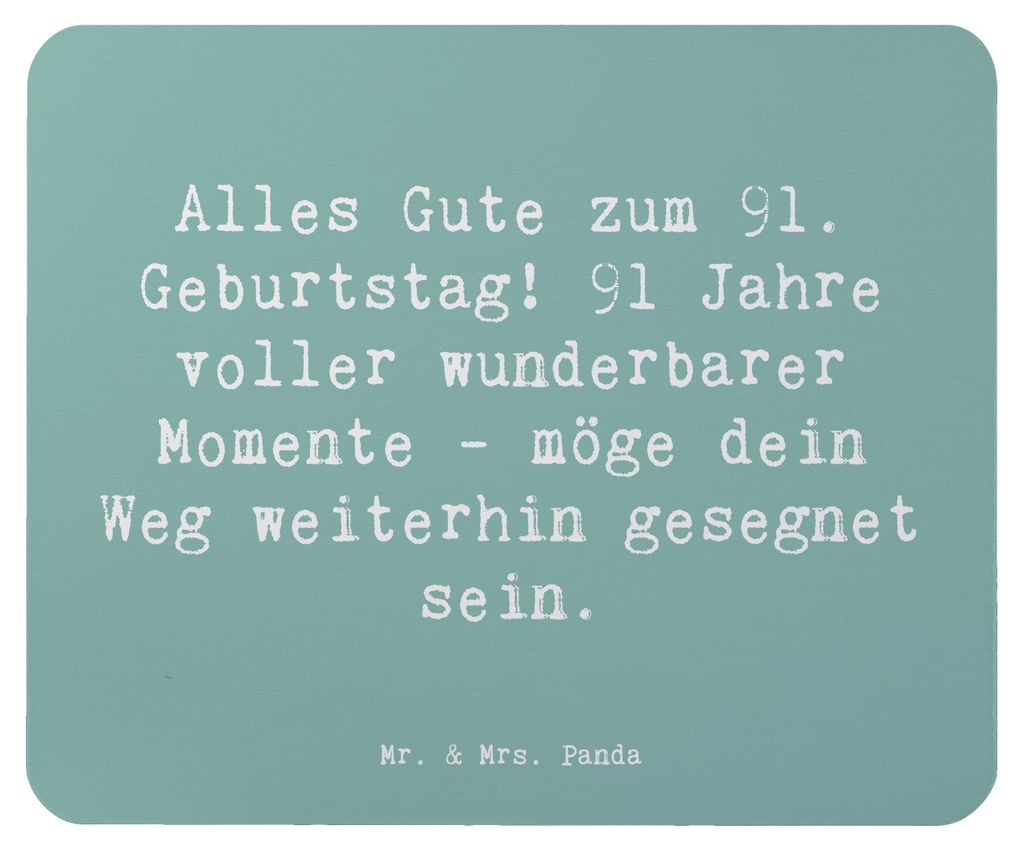 Mr. & Mrs. Panda Mauspad Spruch 91. Geburtstag Segen - Meeresbrise - Geschenk, Mouse Pad, neunzigster, Mousepad, herzlichen Glückwunsch, Inspirati...