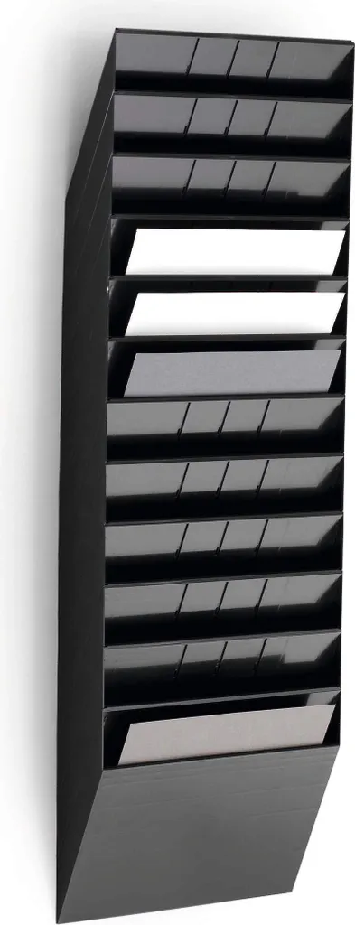 DURABLE Flexiboxx 12 A4 Orizzontale Nero - Porta Depliant da Muro