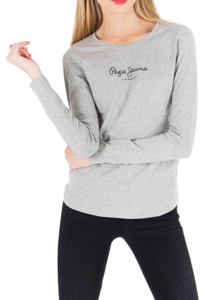 Pepe Jeans - T-Shirt für Damen, Schmal, Langärmlig NA398 (XXS) (Grau)