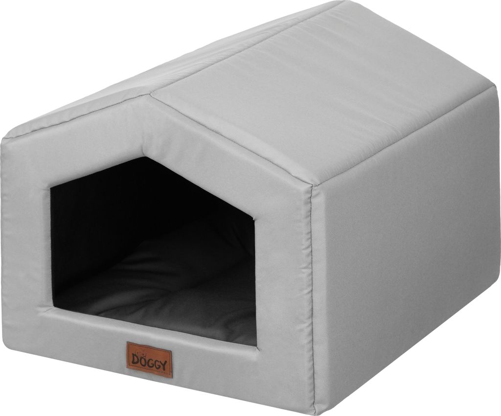Hundehütte für drinnen mit Kissen -55x59 cm- Weiche Hundebude aus Oxford-Gewebe, wasserabweisend, leicht & kompakt | Doggy