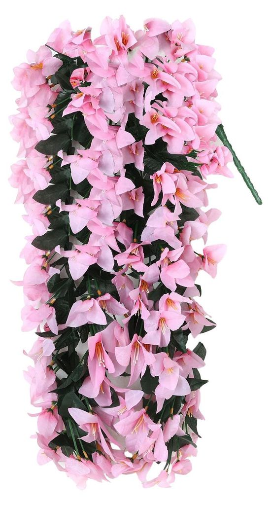 Künstliche Bougainvillea-Blume, künstliche Hängeblume für den Außenbereich, lange Ranken, Kunstblume für Haustür, Veranda, Pflanzkübel, Urn...