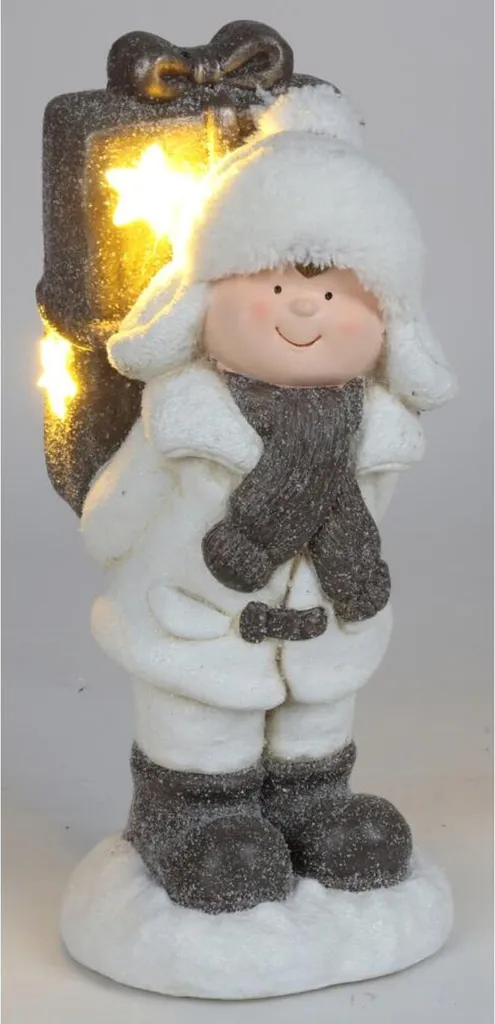 Lot de 4 Figurines de Noël Filles et Garçons Décoration Avent Maison