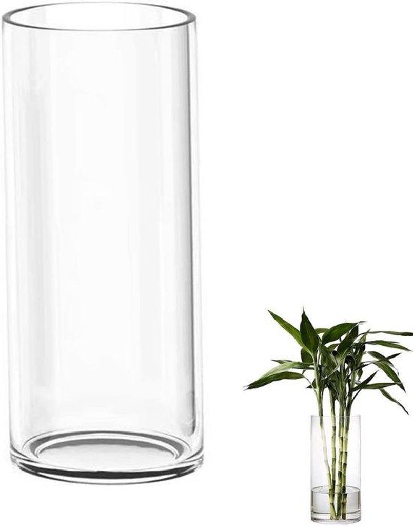 Famanu Glazen Blumenvasen - Handgefertigte Kristallvasen - 35 cm hoch - Dekorativ für Zuhause und Büro