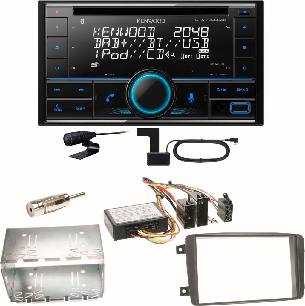 Kenwood DPX-7300DAB Bluetooth Einbauset für Mercedes C-Klasse W203 CLK W208 W209