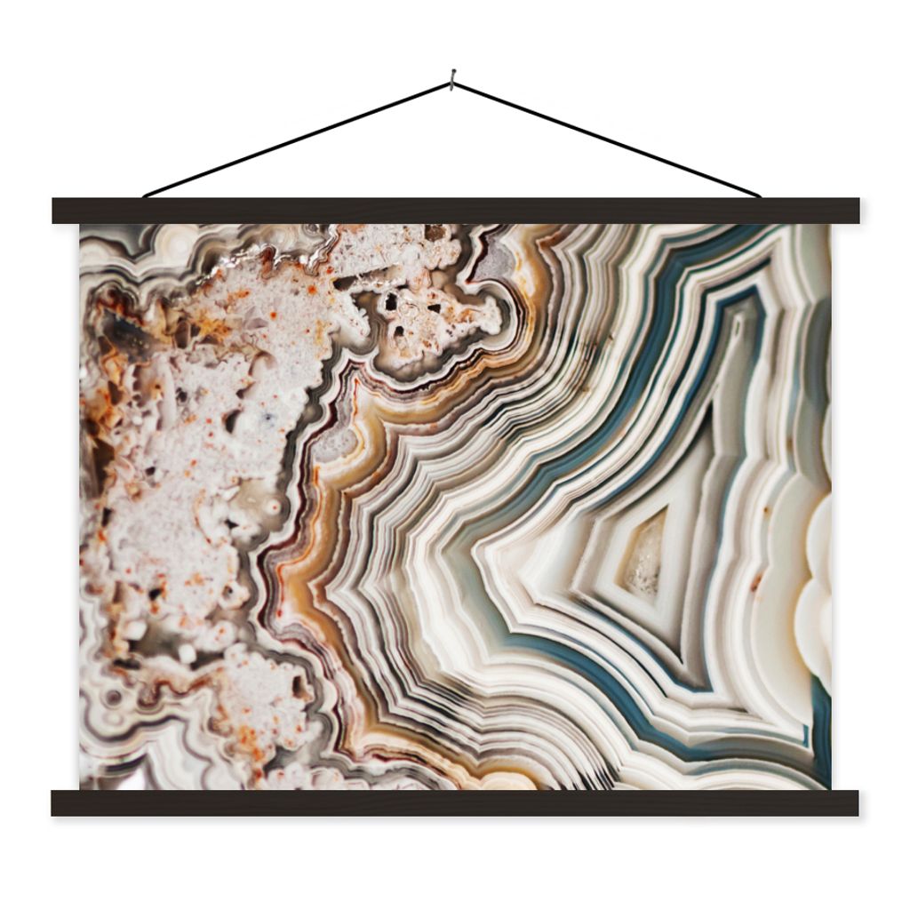 MuchoWow Textilposter Edelstein - Marmor - Natur - Abstrakt 120x90 cm mit schwarzem Rahmen - Aufhänger für Poster