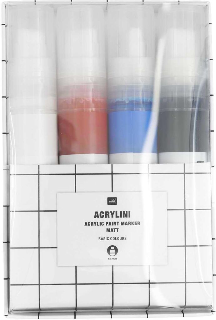 Acrylini Marker XL Set Basic, 4 Farben