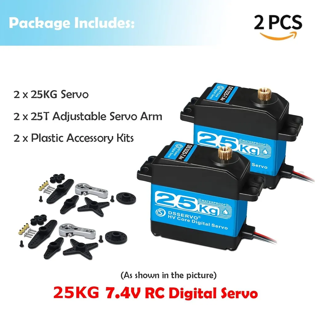 Servo de direction RC pour projet DIY et voiture tout-terrain 25KG