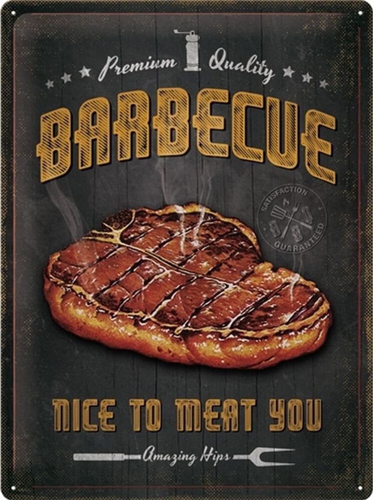 Nostalgic-Art - Blechschild 30 x 40 cm - Outdoor & Activities - Barbecue Nice To Meat You