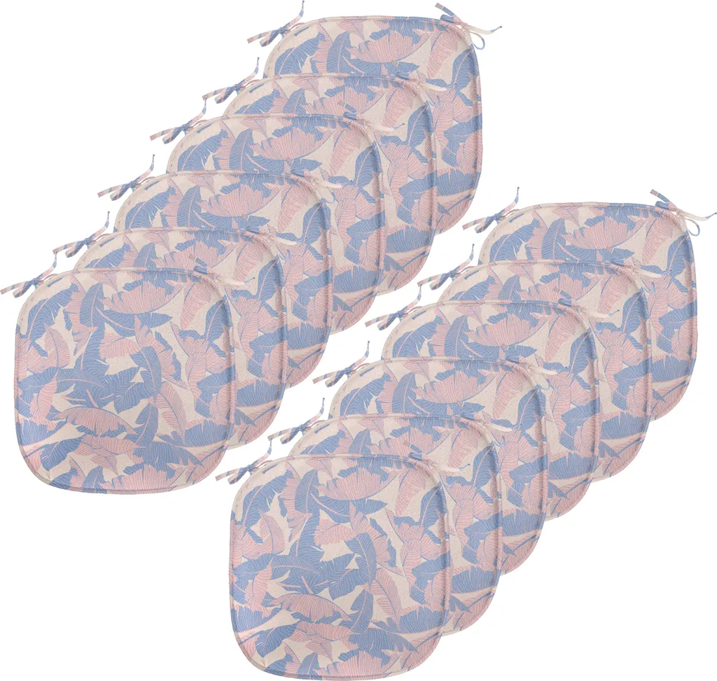 Coussins de Chaise Imperméables à Motifs Feuilles de Palmier - 12 Pièces
