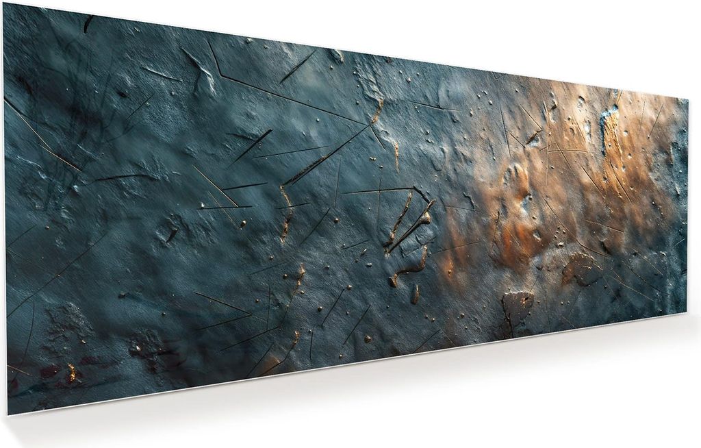 Glasbild 150x60cm in XXL für Wohnzimmer, Schlafzimmer Motiv Metallische Oberfläche