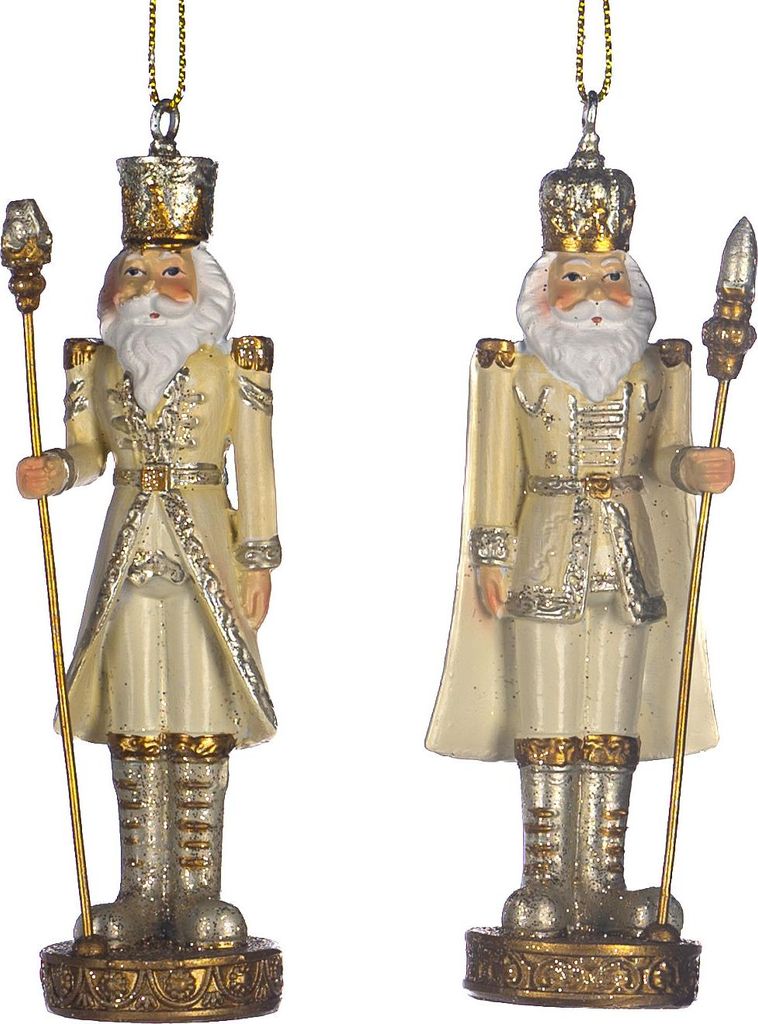Goodwill Nussknacker Gold-Silber-Creme 10cm 2er-Sortiment