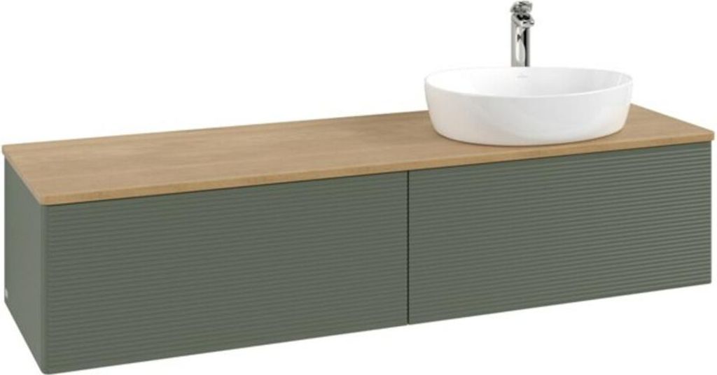 V&B Waschtischunterschrank mit Frontstruktur Antao 160x50cm, HL, WBP hon. Oa, lea gre. m La