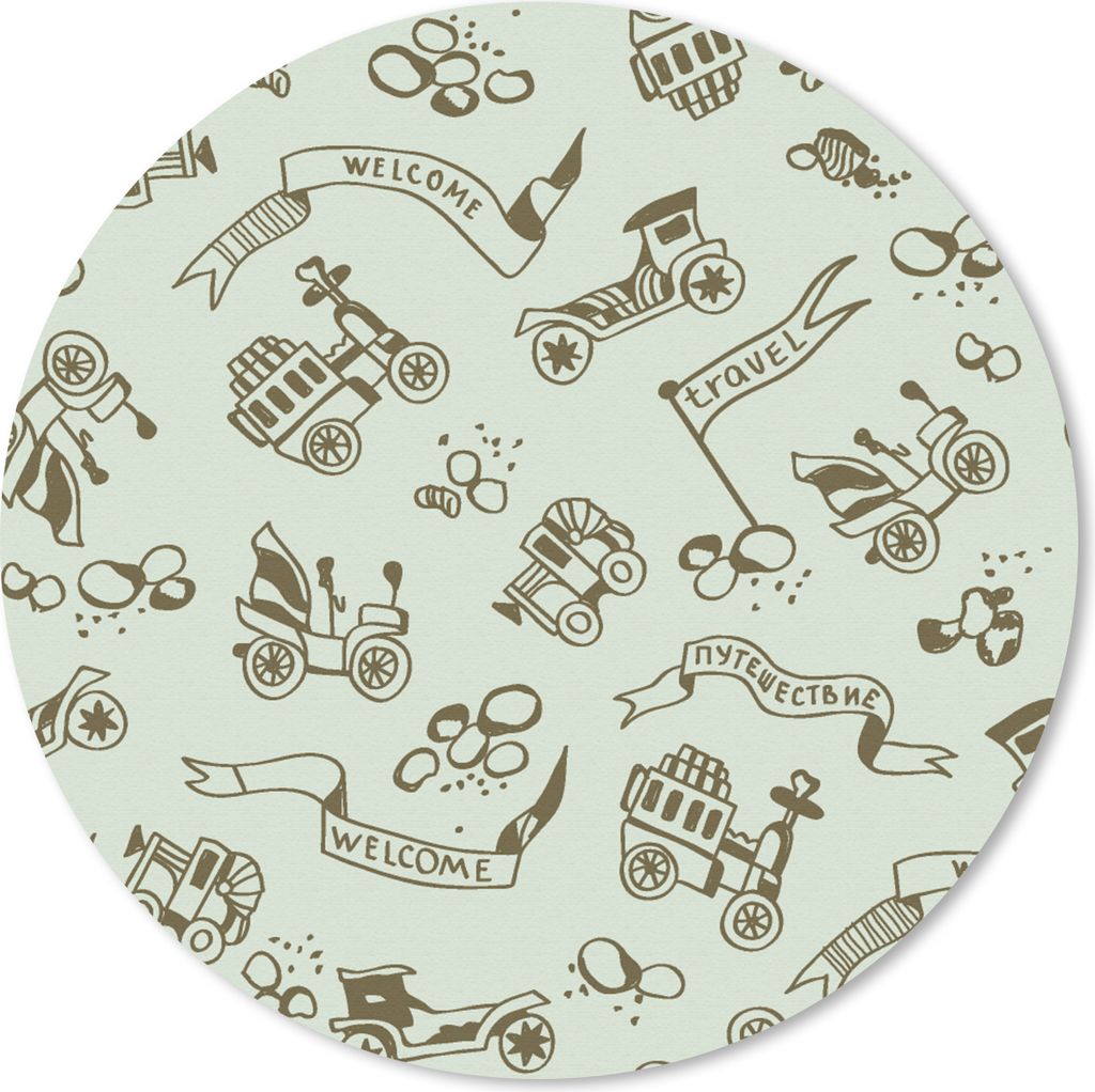 MuchoWow Mauspad Mousepad Jahrgang - Auto - Oldtimer - Junge - Muster 30x30 cm - Mousepads - Maus Mat - Pad - Mausunterlage - Tischunterlage - Sc...
